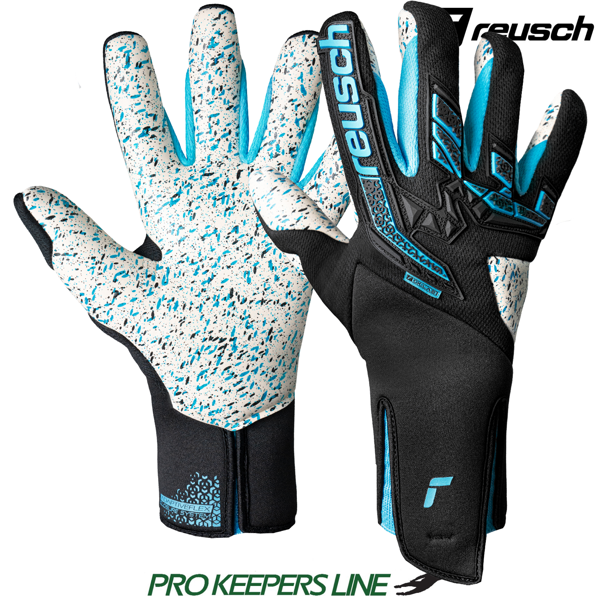 REUSCH ATTRAKT FREEGEL FUSION STRAPLESS BLACK/BACHELOR BUTTON